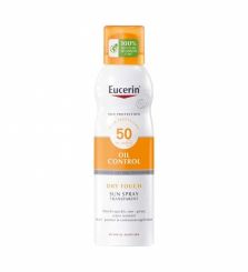 Eucerin Sun Oil Control Dry Touch Színtelen napozó aerosol spray SPF50 200 ml