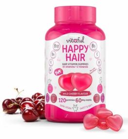 VITAFUL HAPPY HAIR HAJERŐSÍTŐ GUMIVITAMIN, 2 HAVI ADAG, 120 DB