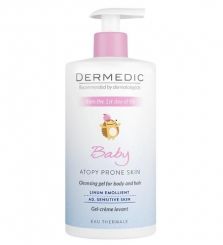 Dermedic linum emolient Baby Tisztító gél testre és hajra 500 ml