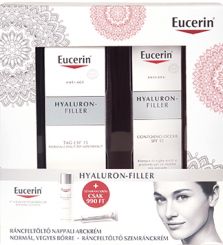 Eucerin Hyaluron-Filler ráncfeltöltő nappali arckrém normál, vegyes bőrre + Eucerin Hyaluron-Filler ráncfeltöltő szemránckrém