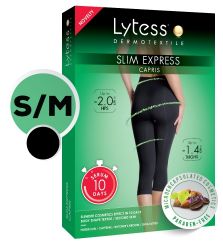 LYTESS SLIM EXPRESS CAPRI S/M Fekete alakformáló mikro-kapszulás intelligens ruha gyorsfogyasztó szérummal 10 nap alatt