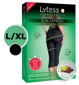 LYTESS SLIM EXPRESS CAPRI L/XL Fekete alakformáló mikro-kapszulás intelligens ruha gyorsfogyasztó szérummal 10 nap alatt