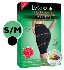 LYTESS SLIM EXPRESS SHORT S/M Fekete alakformáló mikro-kapszulás intelligens ruha gyorsfogyasztó szérummal 10 nap alatt