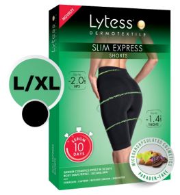 LYTESS SLIM EXPRESS SHORT L/XL Fekete alakformáló mikro-kapszulás intelligens ruha gyorsfogyasztó szérummal 10 nap alatt