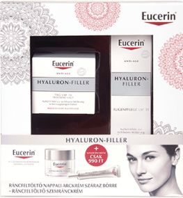 Eucerin Hyaluron-Filler ráncfeltöltő nappali arckrém száraz bőrre + Eucerin Hyaluron-Filler ráncfeltöltő szemránckrém