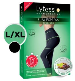 LYTESS SLIM EXPRESS LEGGING L/XL Fekete alakformáló mikro-kapszulás intelligens ruha gyorsfogyasztó szérummal 10 nap alatt