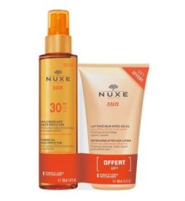NUXE Sun Napolaj Arcra És Testre SPF30 + Ajándék Napozás Utáni Lotion